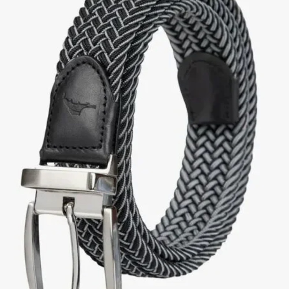 Tommy Bahama Black Woven Leather Belt